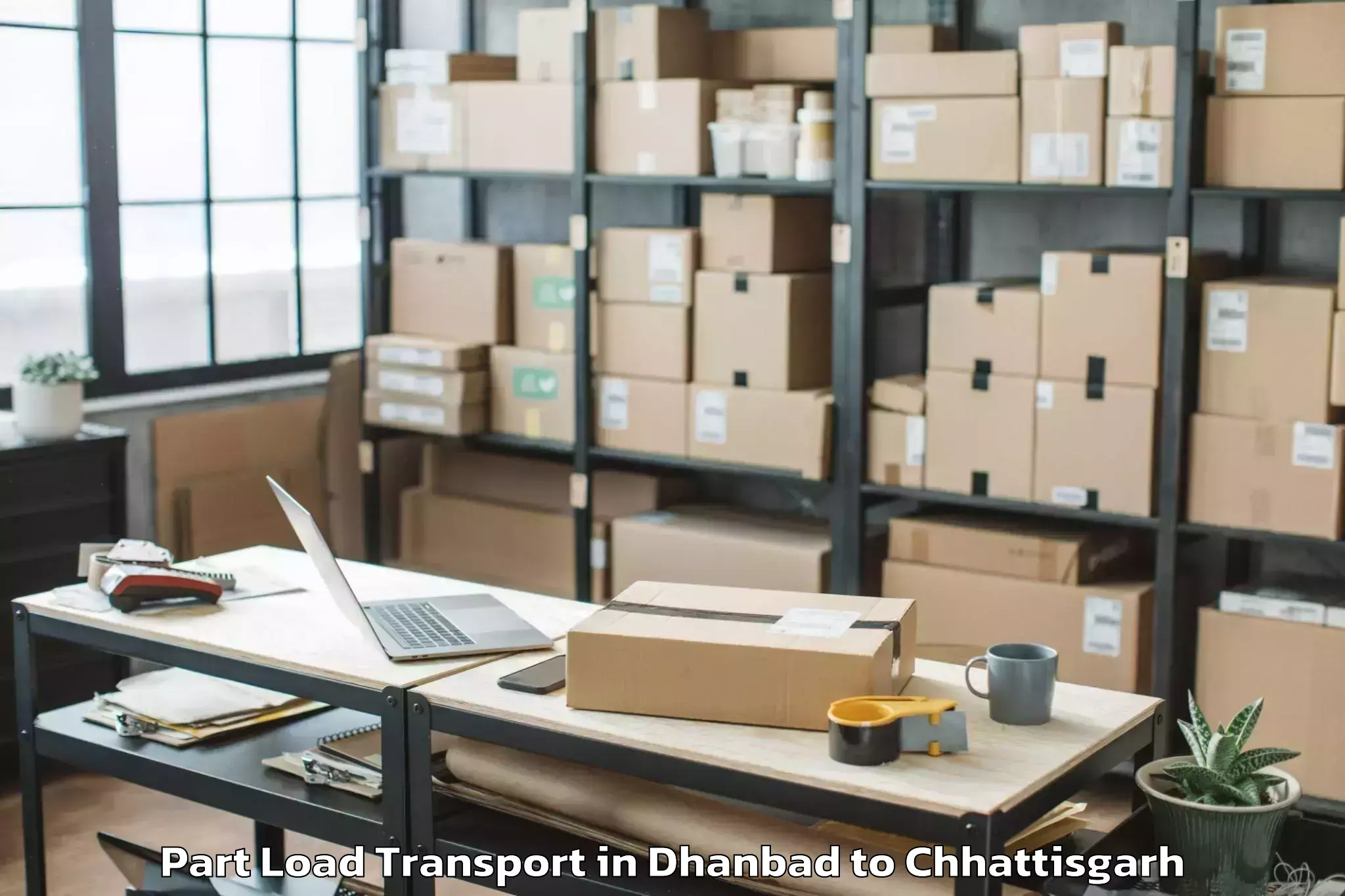 Quality Dhanbad to Saraipali Part Load Transport